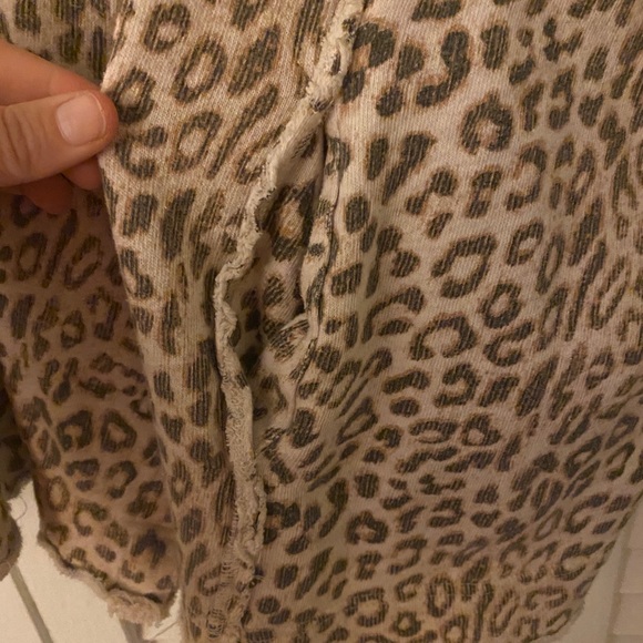 Free People Leopard Print Snap Sweatshirt Cardigan - Picture 5 of 8